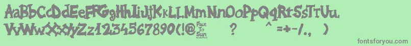 Face to Sun Font – Gray Fonts on Green Background