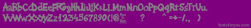 フォントFace to Sun – 紫の背景に灰色の文字