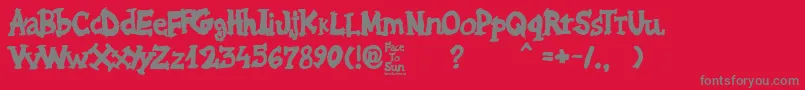 Fonte Face to Sun – fontes cinzas em um fundo vermelho