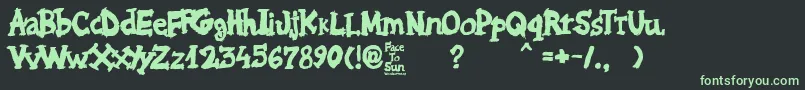 Face to Sun-fontti – vihreät fontit mustalla taustalla