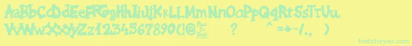 Face to Sun-Schriftart – Grüne Schriften auf gelbem Hintergrund