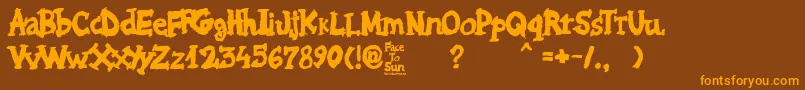 Face to Sun Font – Orange Fonts on Brown Background