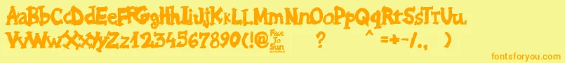 Face to Sun Font – Orange Fonts on Yellow Background