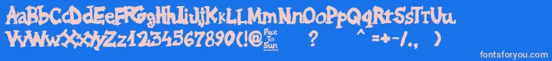 フォントFace to Sun – ピンクの文字、青い背景