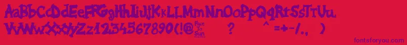 Face to Sun Font – Purple Fonts on Red Background