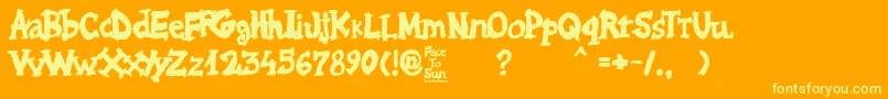 Face to Sun-Schriftart – Gelbe Schriften auf orangefarbenem Hintergrund