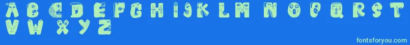 Facelook Font – Green Fonts on Blue Background