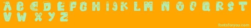Facelook Font – Green Fonts on Orange Background