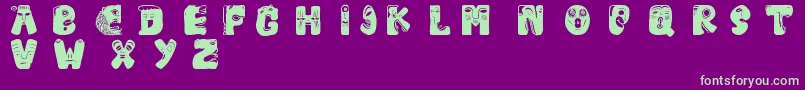 Facelook Font – Green Fonts on Purple Background