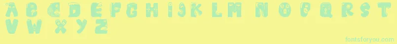 Facelook Font – Green Fonts on Yellow Background