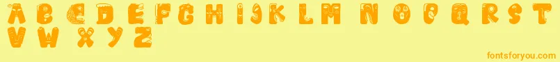 Facelook Font – Orange Fonts on Yellow Background