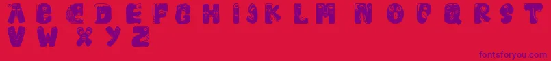 Facelook Font – Purple Fonts on Red Background