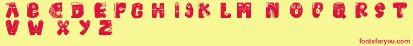 Шрифт Facelook – красные шрифты на жёлтом фоне