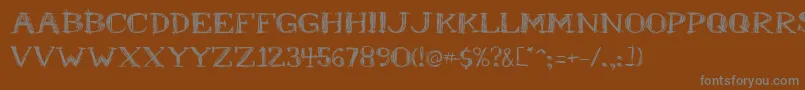 フォントMrb1 – 茶色の背景に灰色の文字