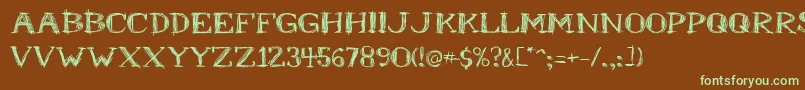 Mrb1 Font – Green Fonts on Brown Background