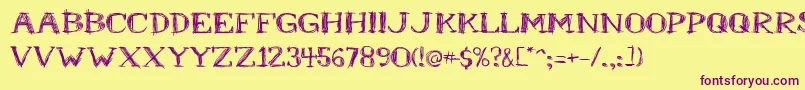 Mrb1 Font – Purple Fonts on Yellow Background