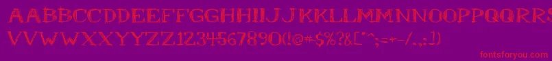 Mrb1-Schriftart – Rote Schriften auf violettem Hintergrund