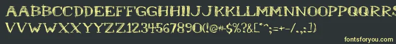 フォントMrb1 – 黒い背景に黄色の文字