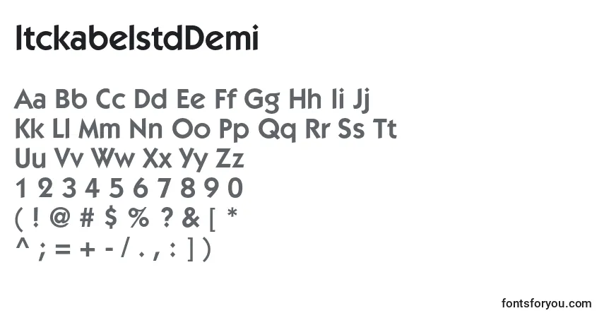 Шрифт ItckabelstdDemi – алфавит, цифры, специальные символы