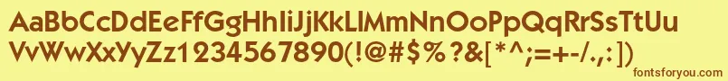 ItckabelstdDemi Font – Brown Fonts on Yellow Background