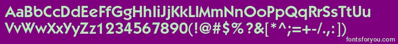 ItckabelstdDemi Font – Green Fonts on Purple Background