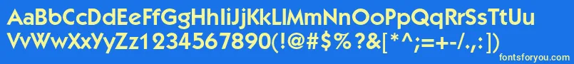 ItckabelstdDemi Font – Yellow Fonts on Blue Background