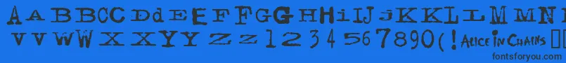 FACERG  -fontti – mustat fontit sinisellä taustalla