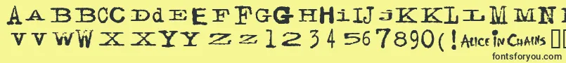 FACERG   Font – Black Fonts on Yellow Background