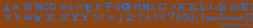 FACERG   Font – Blue Fonts on Brown Background