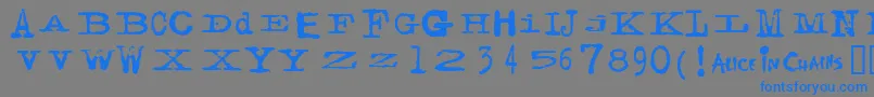 Weitere Informationen zur FACERG -Schriftart FACERG -Schriftart – Blaue Schriften auf grauem Hintergrund