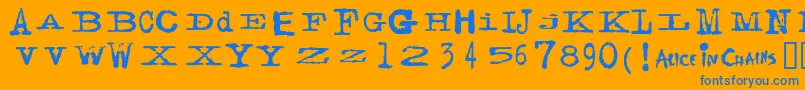 FACERG   Font – Blue Fonts on Orange Background