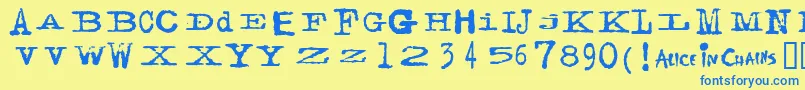FACERG   Font – Blue Fonts on Yellow Background