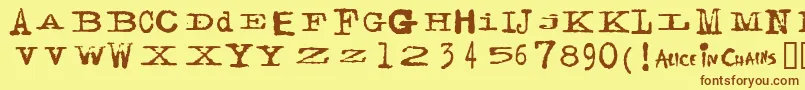 FACERG   Font – Brown Fonts on Yellow Background