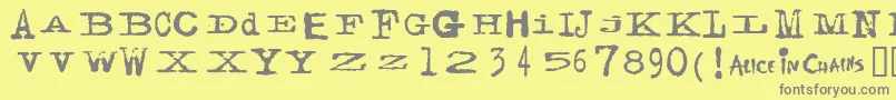 FACERG   Font – Gray Fonts on Yellow Background