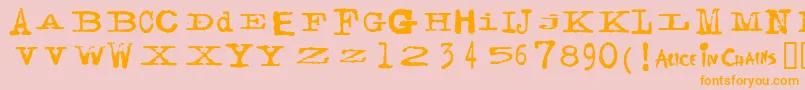 フォントFACERG   – オレンジの文字がピンクの背景にあります。