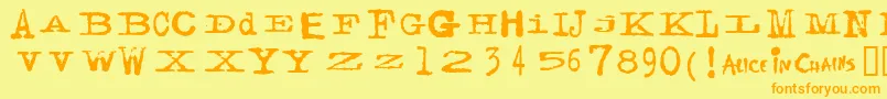 FACERG   Font – Orange Fonts on Yellow Background