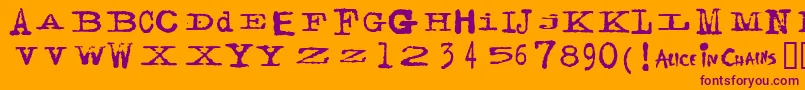 FACERG   Font – Purple Fonts on Orange Background