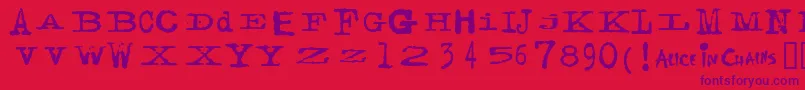 FACERG   Font – Purple Fonts on Red Background