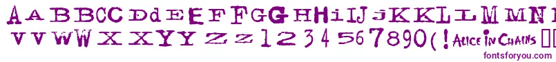FACERG  -Schriftart – Violette Schriften auf weißem Hintergrund