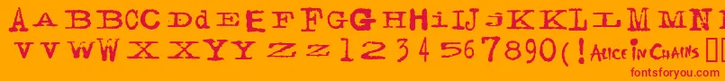 Шрифт FACERG   – красные шрифты на оранжевом фоне