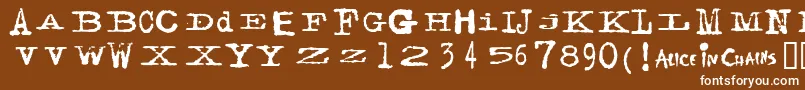 FACERG   Font – White Fonts on Brown Background
