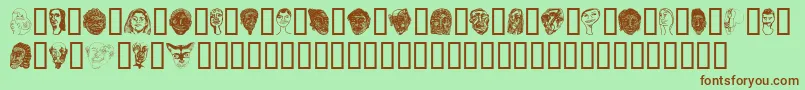 Faces Font – Brown Fonts on Green Background