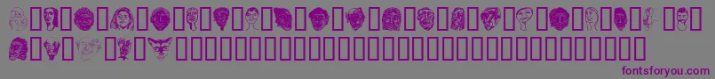 Faces Font – Purple Fonts on Gray Background