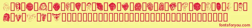 Faces Font – Red Fonts on Yellow Background