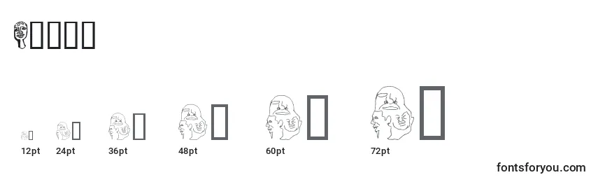 Размеры шрифта Faces (126301)