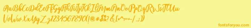 fadelya Font – Orange Fonts on Yellow Background