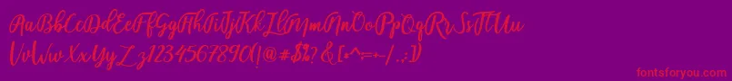 fadelya-Schriftart – Rote Schriften auf violettem Hintergrund