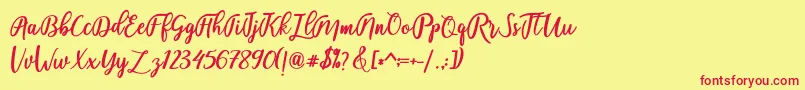 fadelya Font – Red Fonts on Yellow Background