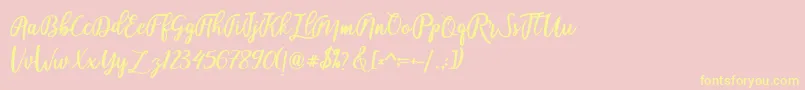 fadelya Font – Yellow Fonts on Pink Background
