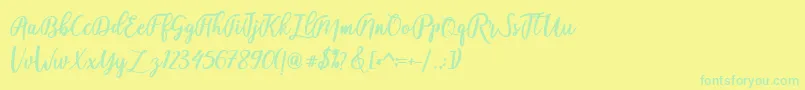 fadelya Font – Green Fonts on Yellow Background